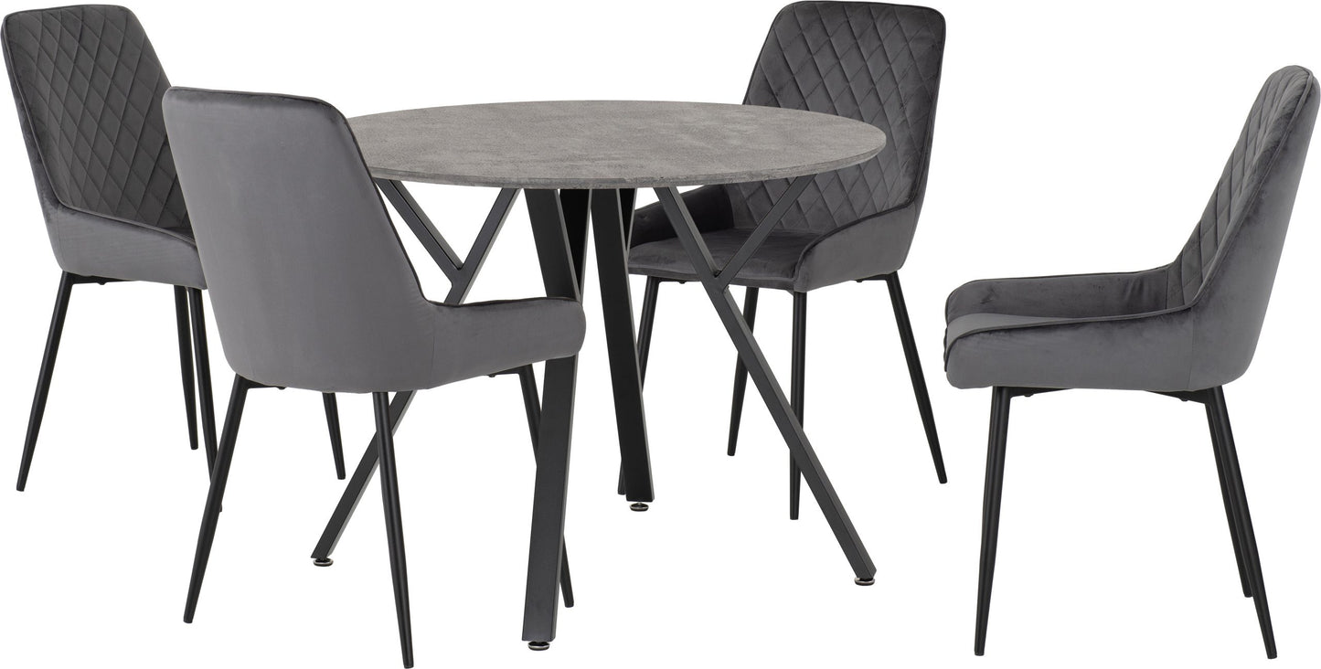 ATHENS ROUND DINING SET WITH AVERY CHAIRS