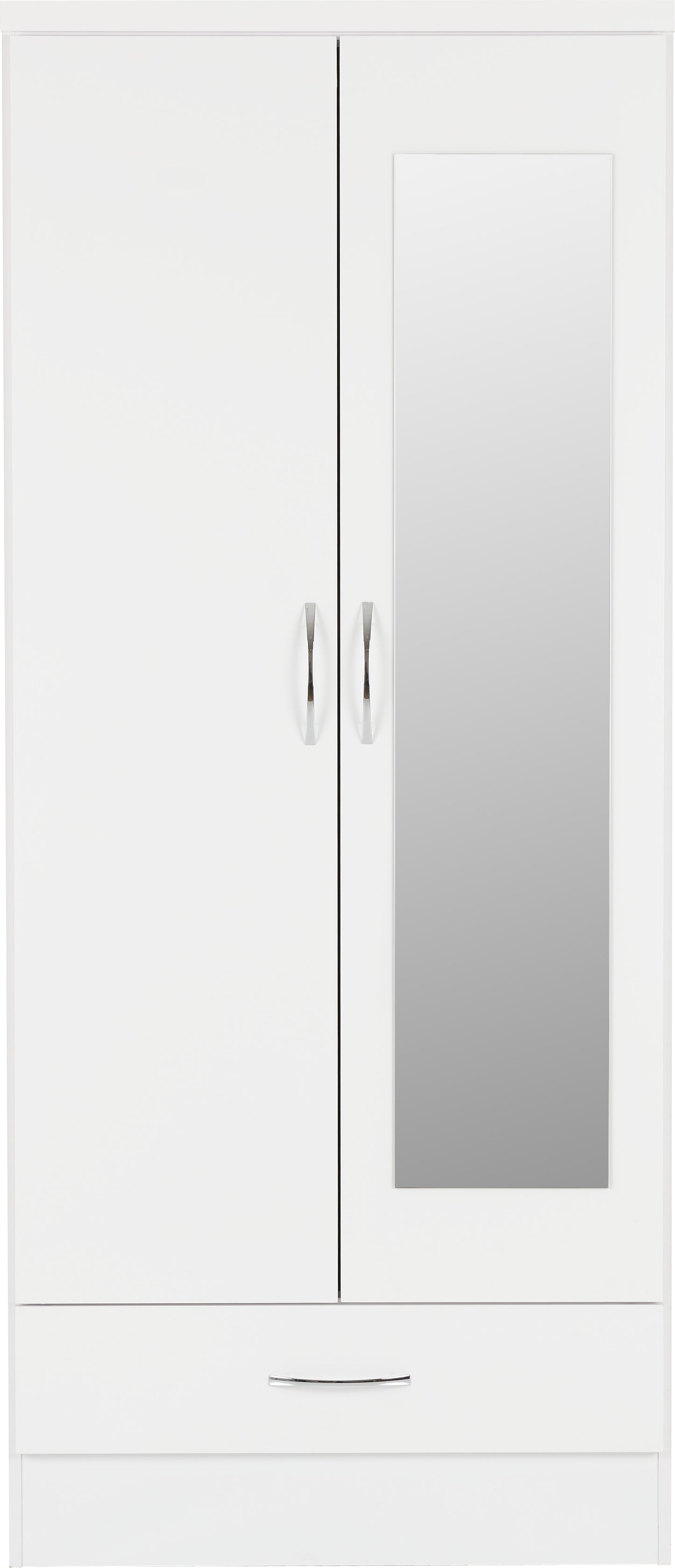 NEVADA MIRRORED 2 DOOR 1 DRAWER WARDROBE