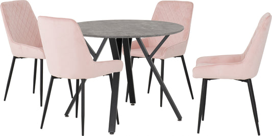 ATHENS ROUND DINING SET WITH LUKAS CHAIRS