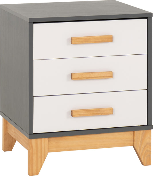 CLEVELAND 3 DRAWER BEDSIDE