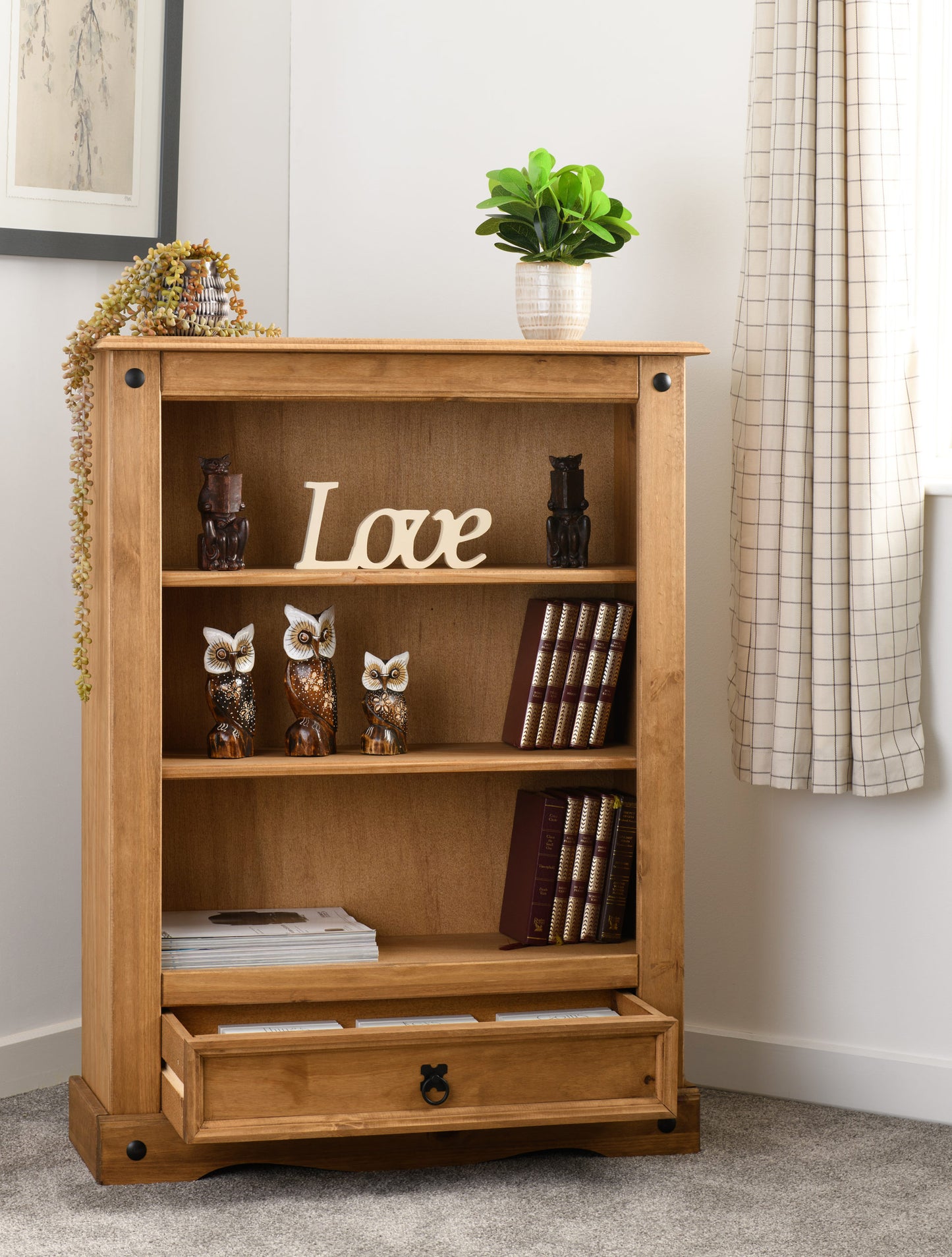 CORONA 1 DRAWER BOOKCASE