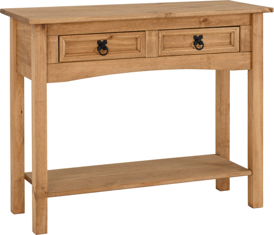 CORONA 2 DRAWER CONSOLE TABLE WITH SHELF