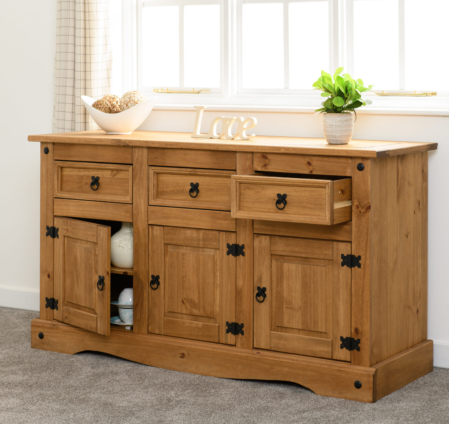 CORONA 3 DOOR 3 DRAWER SIDEBOARD