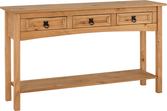 CORONA 3 DRAWER CONSOLE TABLE WITH SHELF