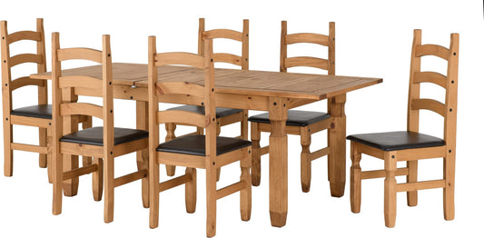 CORONA EXTENDING DINING SET (6 CHAIRS)