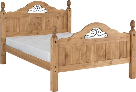 CORONA SCROLL 4'6" BED HIGH FOOT END (DOUBLE)