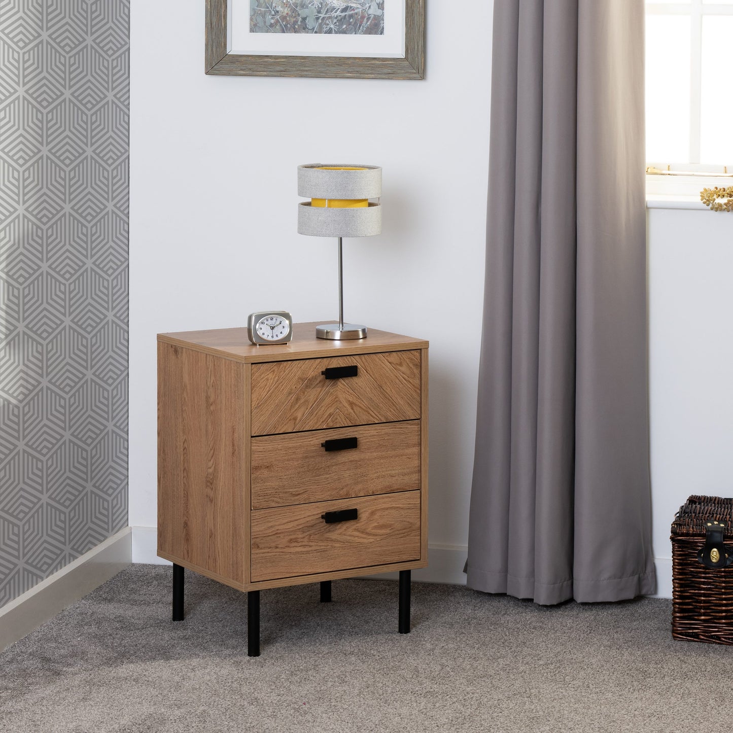 LEON 3 DRAWER BEDSIDE