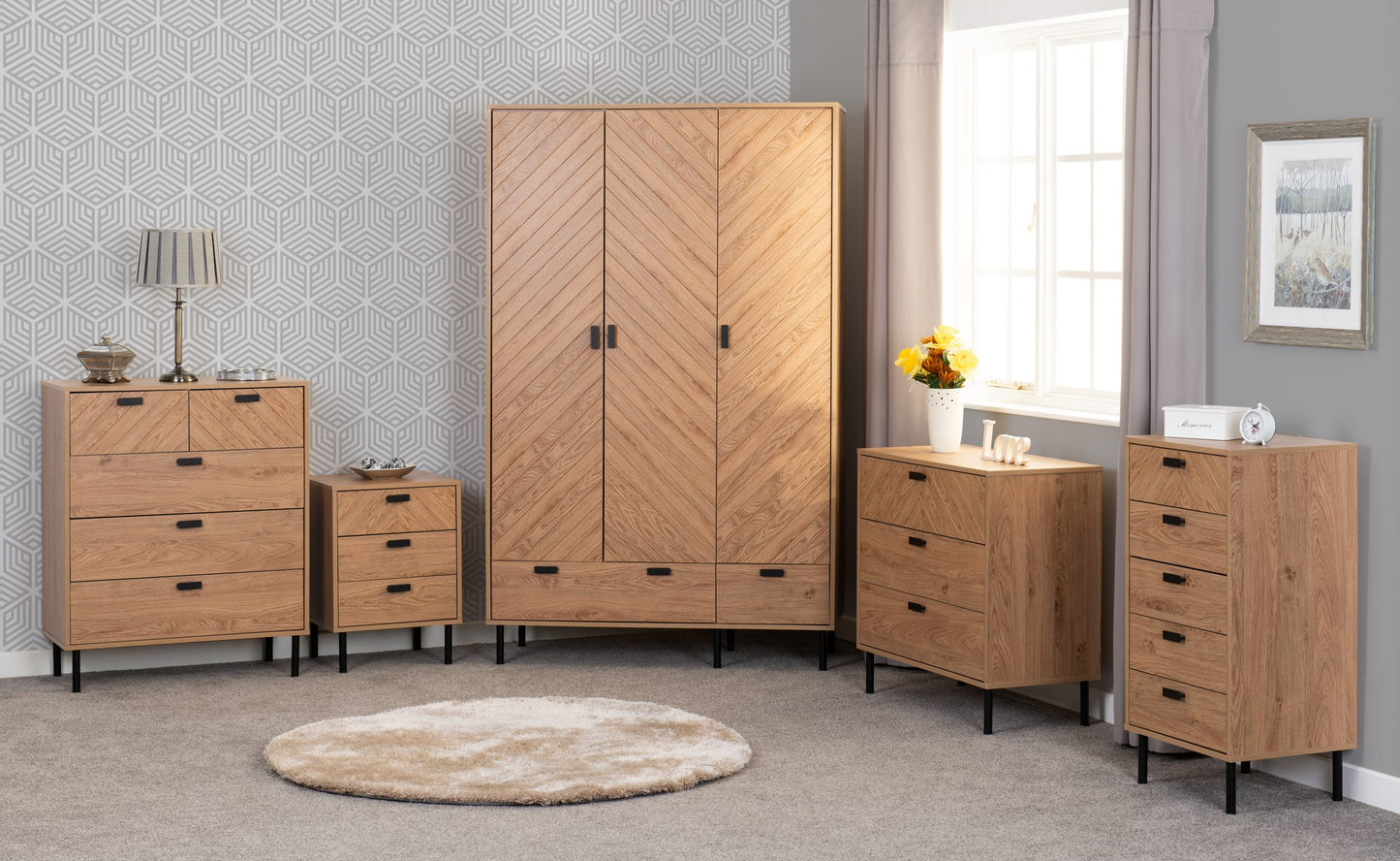 LEON 5 DRAWER NARROW CHEST