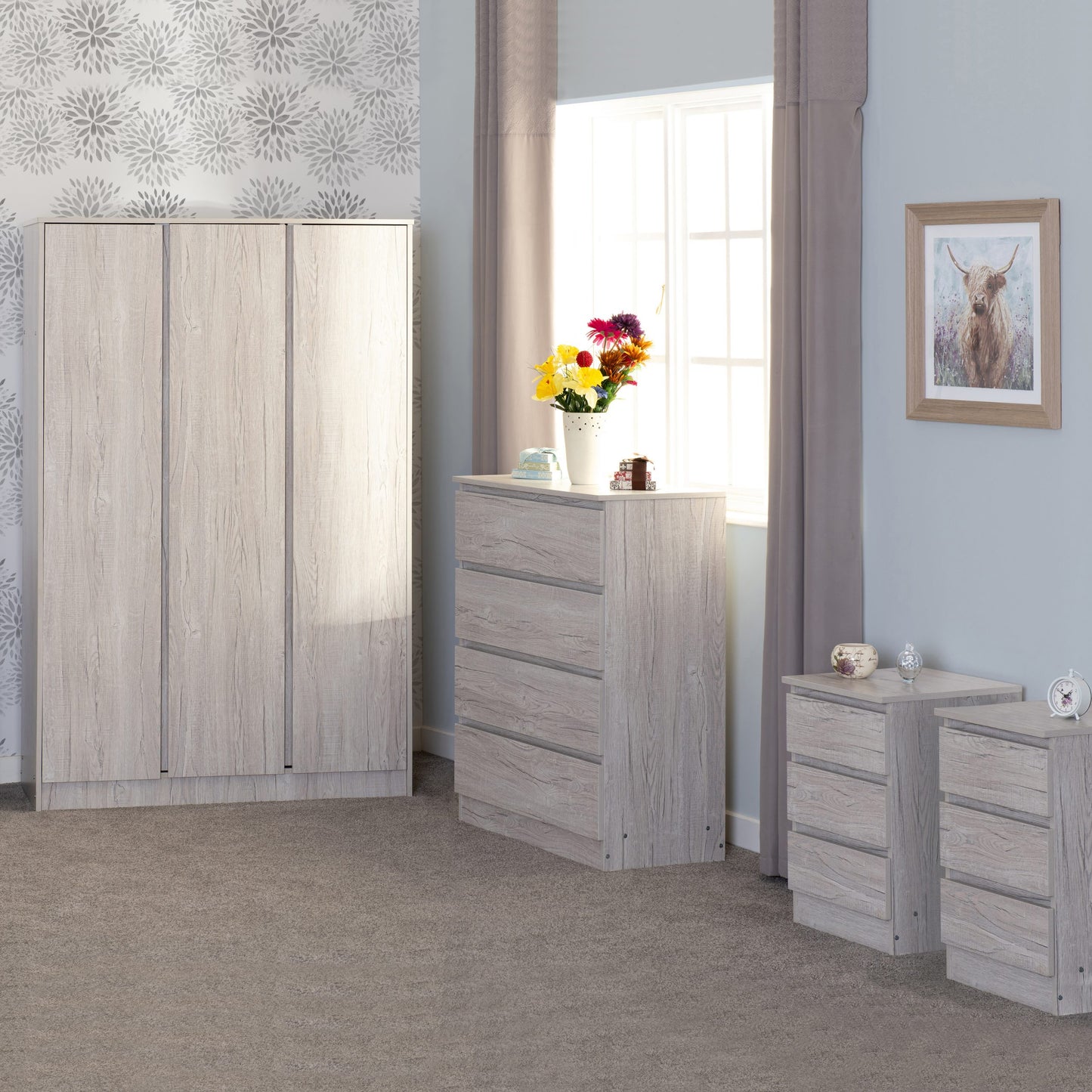 MALVERN 3 DOOR WARDROBE BEDROOM SET