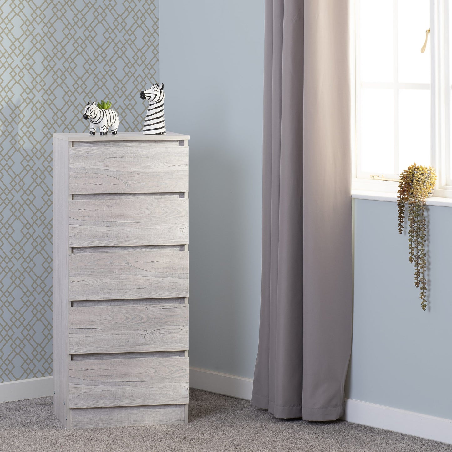 MALVERN 5 DRAWER NARROW CHEST