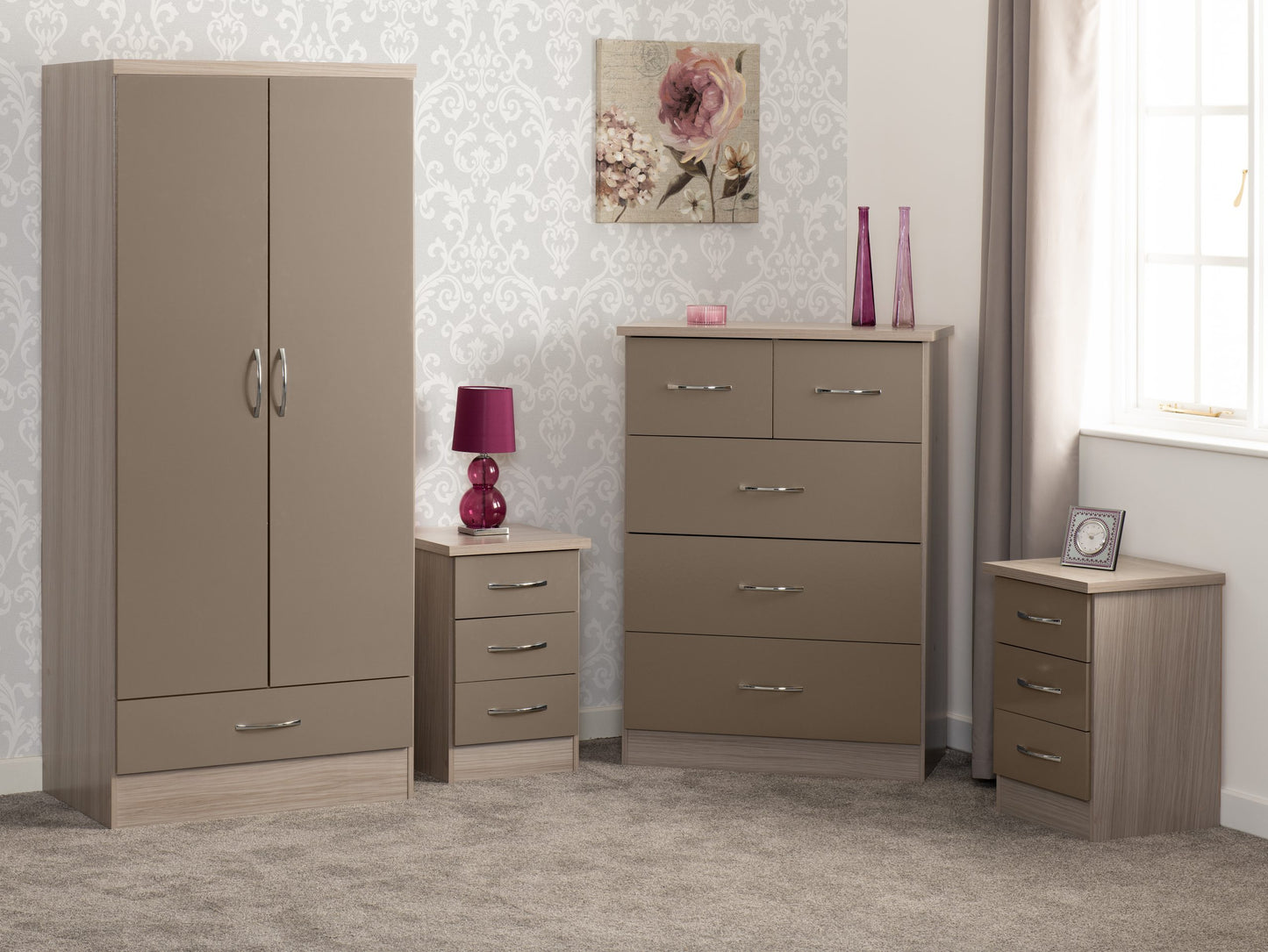 NEVADA 2 DOOR 1 DRAWER WARDROBE BEDROOM SET