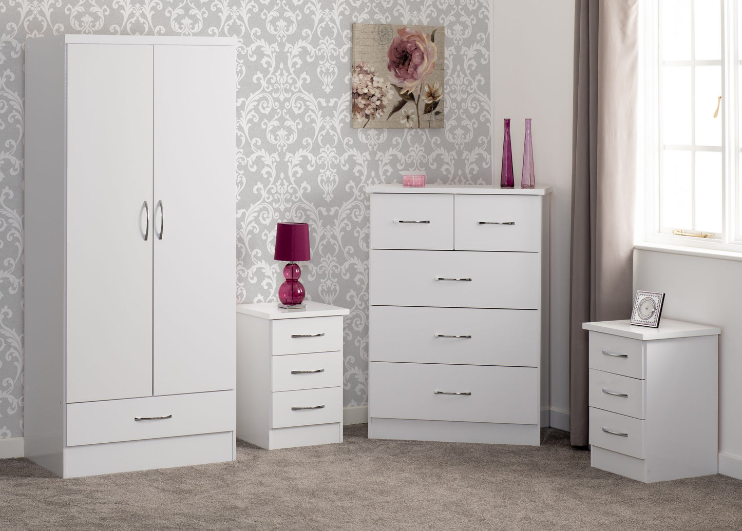 NEVADA 2 DOOR 1 DRAWER WARDROBE BEDROOM SET