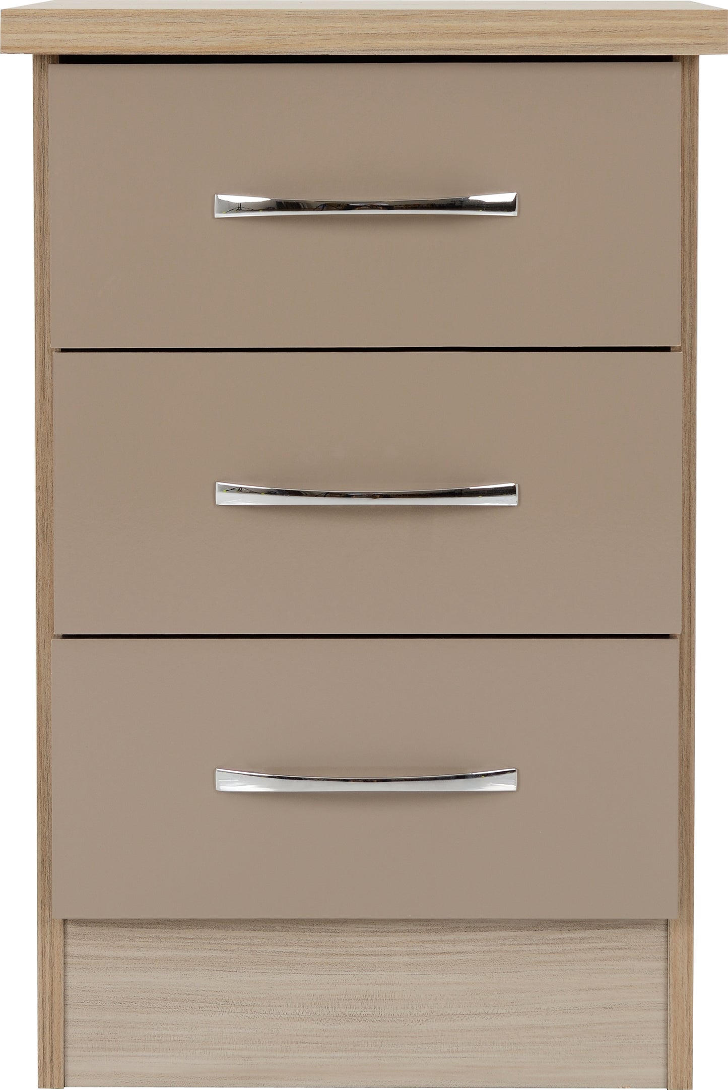 NEVADA 3 DRAWER BEDSIDE