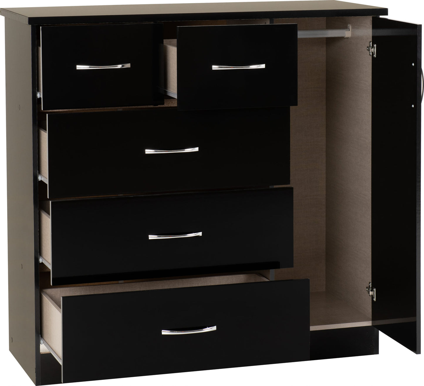 NEVADA 5 DRAWER LOW WARDROBE