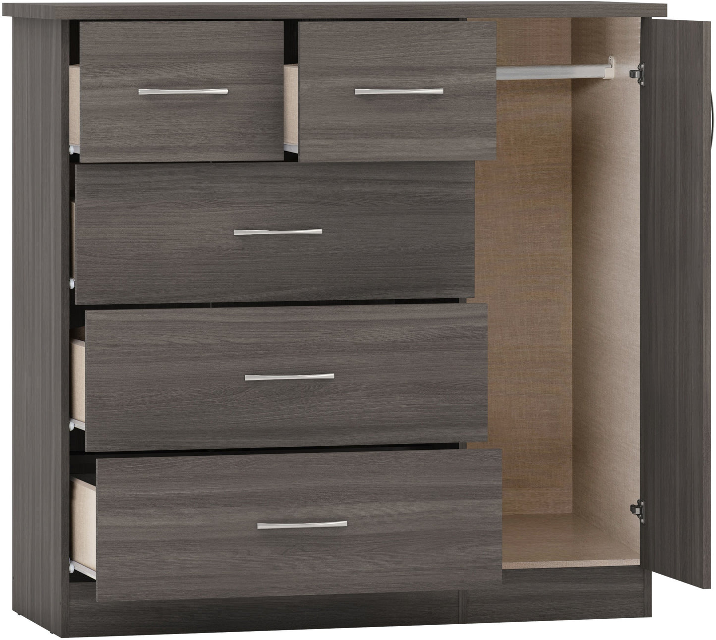 NEVADA 5 DRAWER LOW WARDROBE