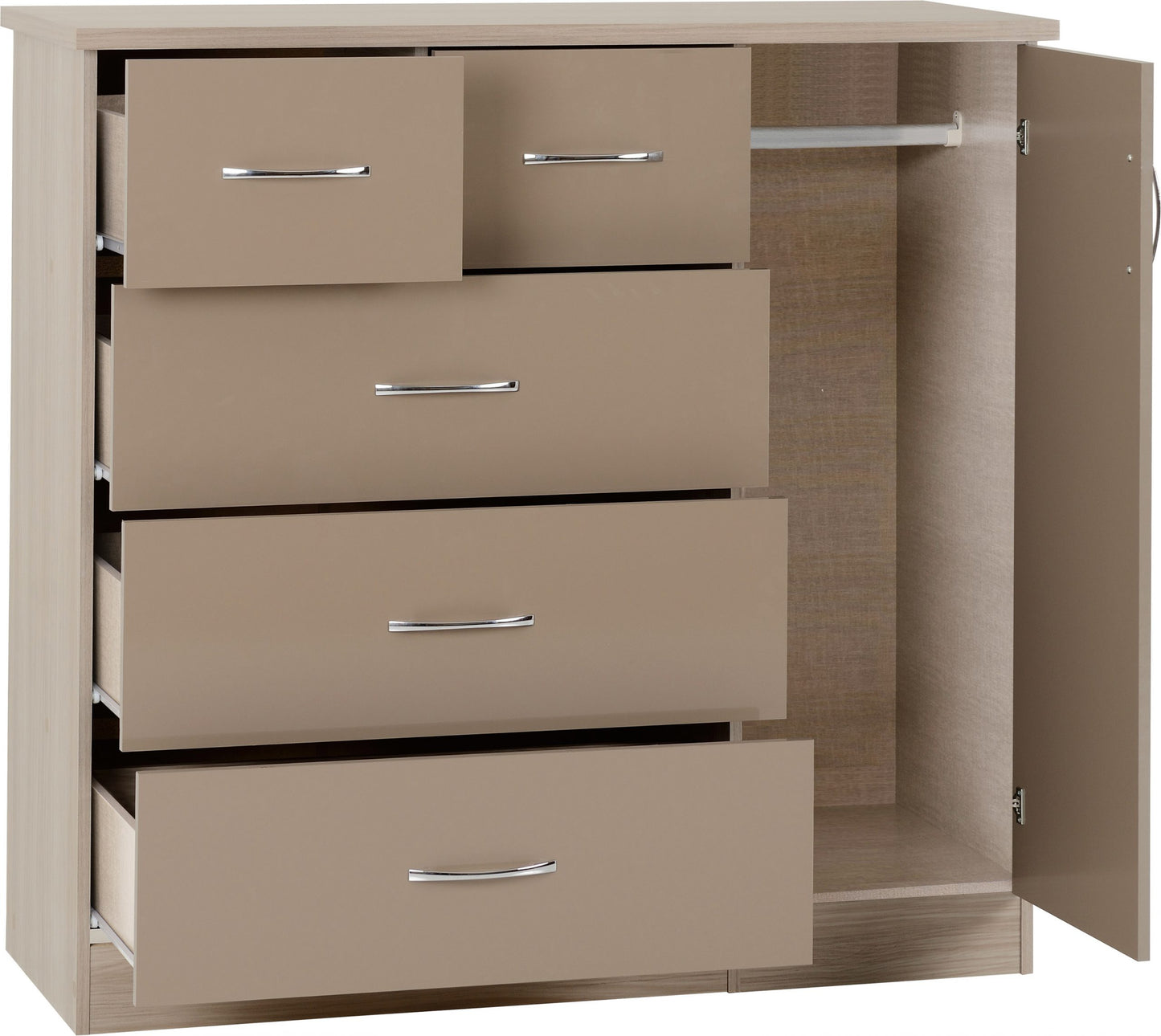 NEVADA 5 DRAWER LOW WARDROBE