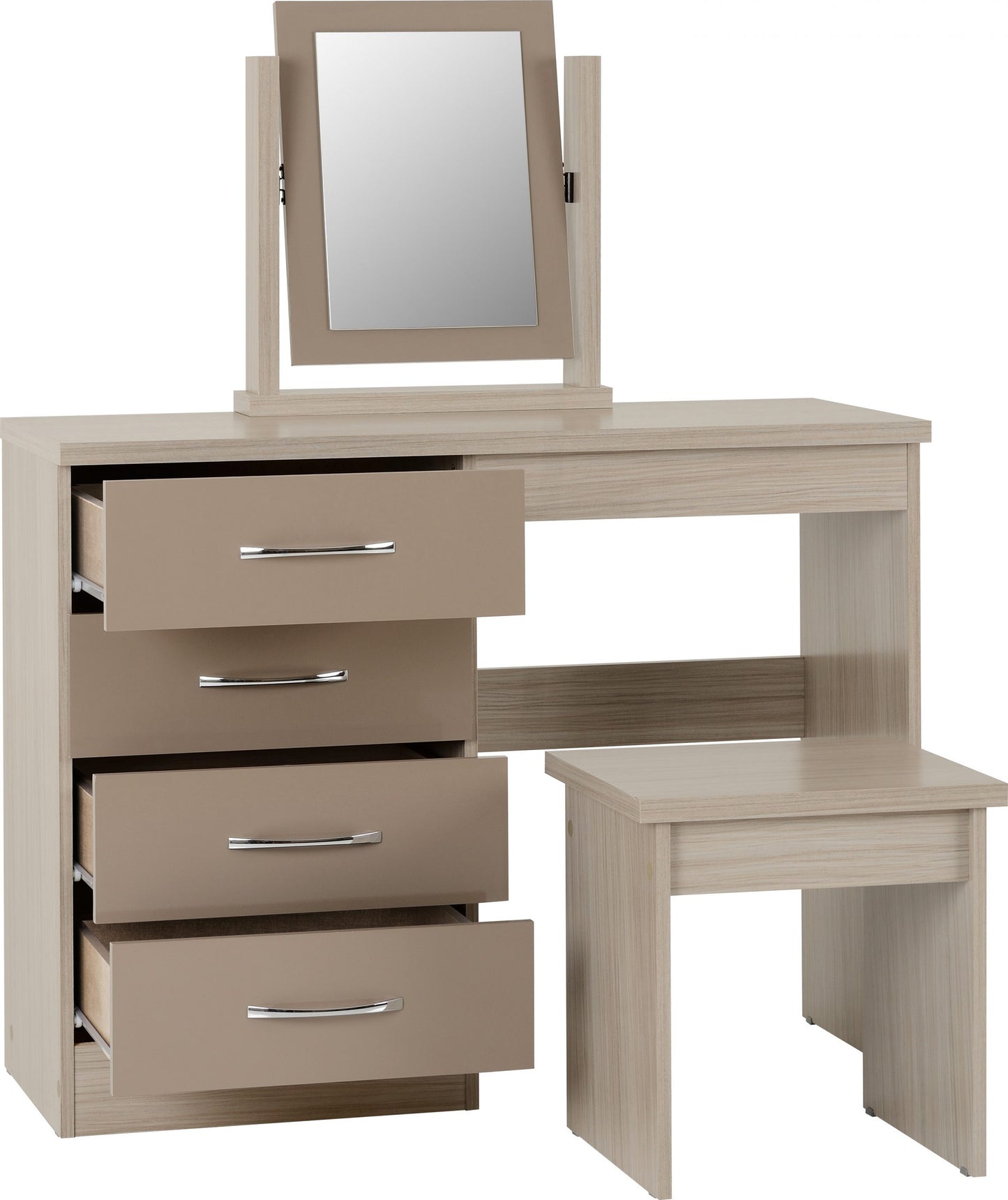 NEVADA 4 DRAWER DRESSING TABLE SET