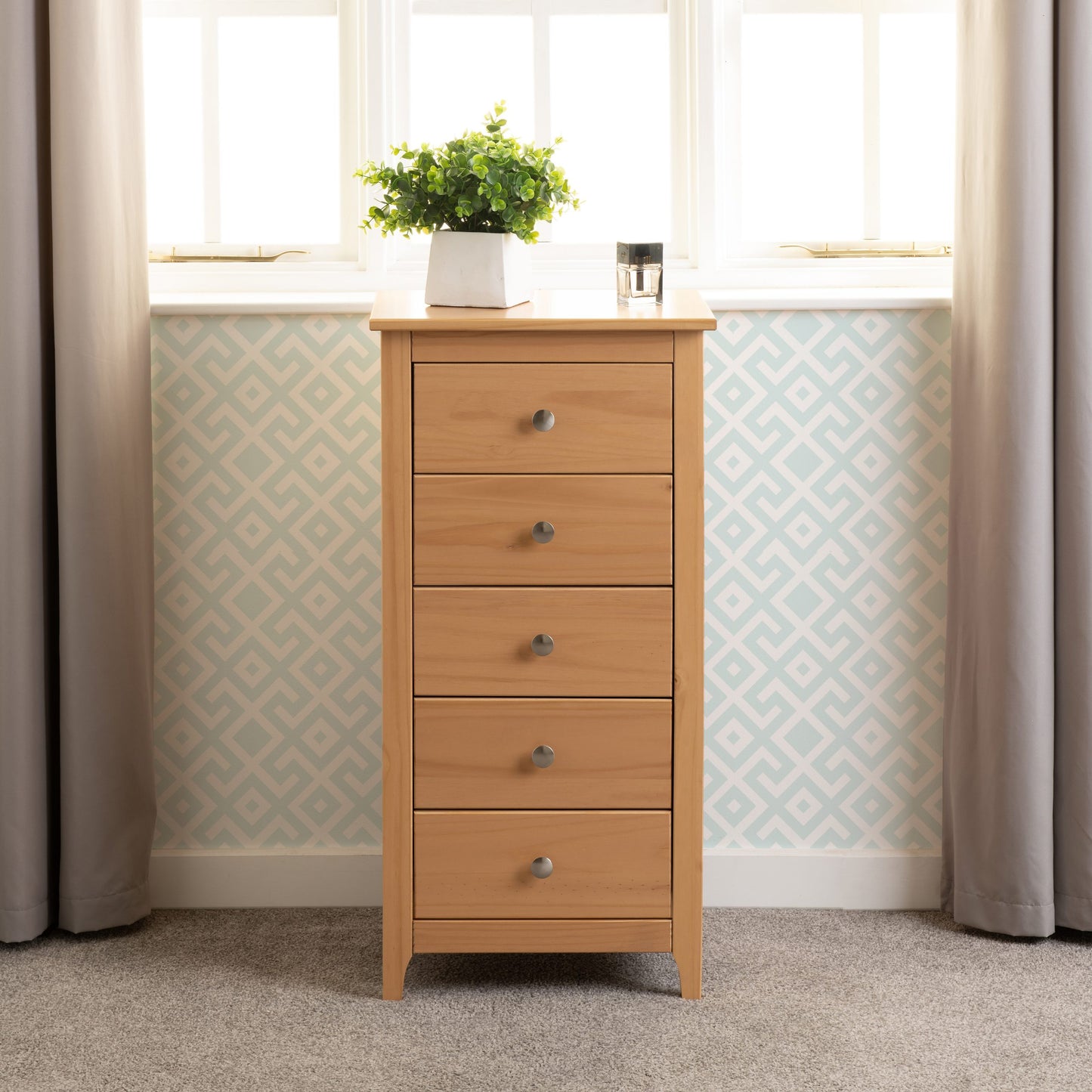 OSLO 5 DRAWER NARROW CHEST